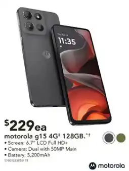 Harvey Norman motorola g15 4G+ 128GB offer