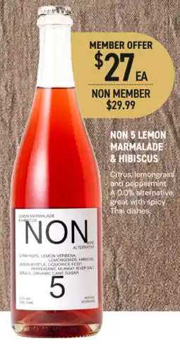 Dan Murphy's NON 5 LEMON MARMALADE & HIBISCUS offer