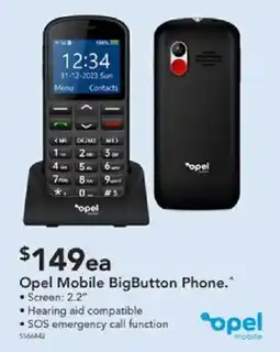 Harvey Norman Opel Mobile BigButton Phone offer