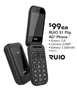 Harvey Norman Ruiio S1 Flip 4G+ Phone offer