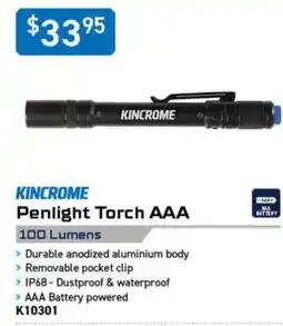 Kincrome Kincrome Penlight Torch AAA offer