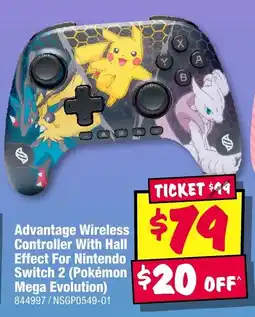 JB Hi-Fi Advantage Wireless Controller With Hall Effect For Nintendo Switch 2 (Pokémon Mega Evolution) offer
