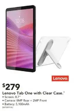Harvey Norman Lenovo Tab One with Clear Case. offer
