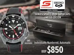 Shiels Seiko 5 Sports 2026 Supercars Limited Edition offer