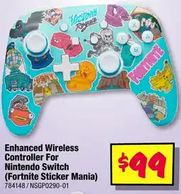JB Hi-Fi Enhanced Wireless Controller For Nintendo Switch (Fortnite Sticker Mania) offer
