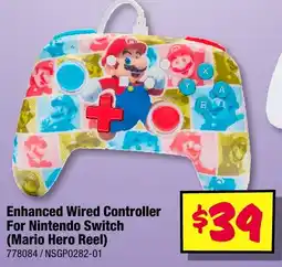JB Hi-Fi Enhanced Wired Controller For Nintendo Switch (Mario Hero Reel) offer
