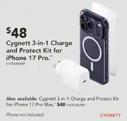 Harvey Norman Cygnett 3-in-1 Charge and Protect Kit for iPhone 17 Pro offer