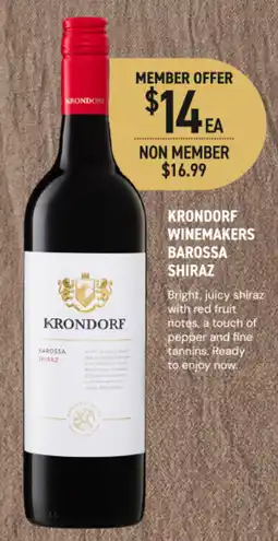 Dan Murphy's Krondorf Winemakers Barossa Shiraz offer