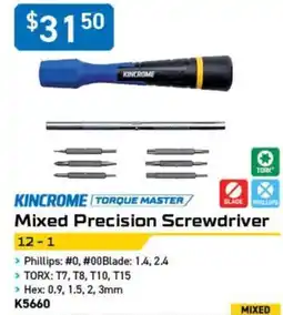 Kincrome Kincrome Mixed Precision Screwdriver offer