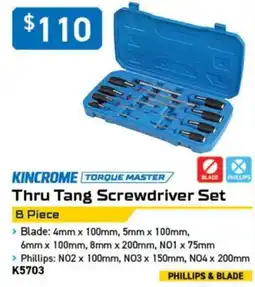 Kincrome Kincrome Torque Master Thru Tang Screwdriver Set offer