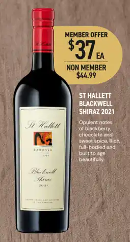 Dan Murphy's St Hallett Blackwell Shiraz 2021 offer