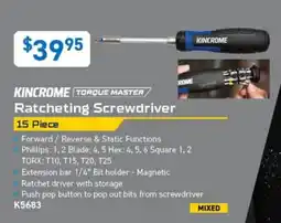 Kincrome Kincrome Torque Master Ratcheting Screwdriver offer
