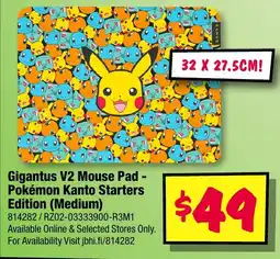 JB Hi-Fi Gigantus V2 Mouse Pad - Pokémon Kanto Starters Edition (Medium) offer
