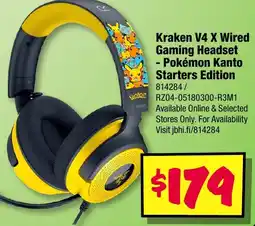 JB Hi-Fi Kraken V4 X Wired Gaming Headset - Pokémon Kanto Starters Edition offer