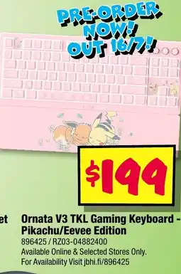 JB Hi-Fi Ornata V3 TKL Gaming Keyboard - Pikachu/Eevee Edition offer