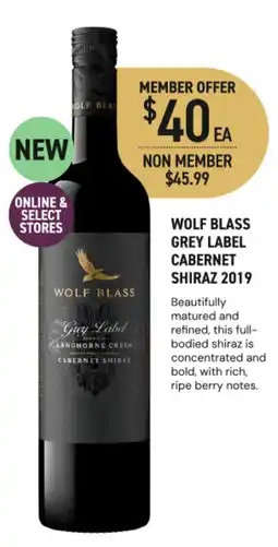 Dan Murphy's Wolf Blass Grey Label Cabernet Shiraz 2019 offer