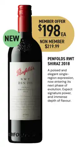 Dan Murphy's Penfolds RWT Shiraz 2018 offer