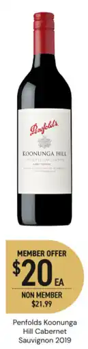 Dan Murphy's Penfolds Koonunga Hill Cabernet Sauvignon 2019 offer