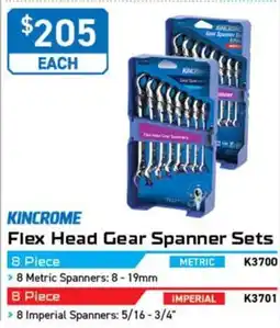 Kincrome Kincrome Flex Head Gear Spanner Sets offer