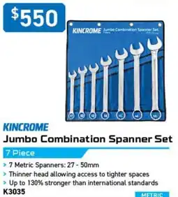 Kincrome Kincrome Jumbo Combination Spanner Set offer