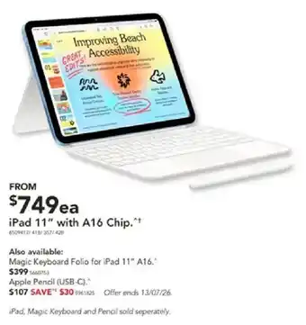 Harvey Norman iPad 11" with A16 Chip offer