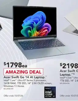 Harvey Norman Acer Swift Go 14 AI Laptop offer
