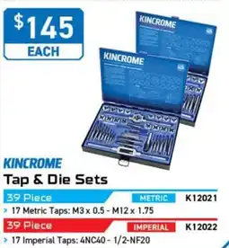 Kincrome Kincrome Tap & Die Sets offer