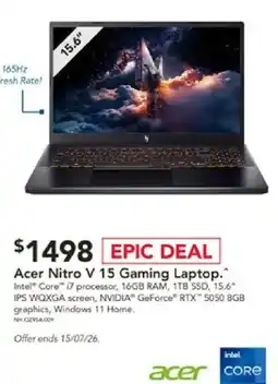 Harvey Norman Acer Nitro V 15 Gaming Laptop offer