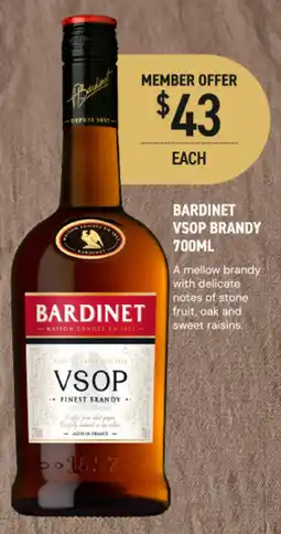 Dan Murphy's Bardinet VSOP Brandy offer