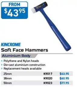 Kincrome Kincrome Soft Face Hammers offer