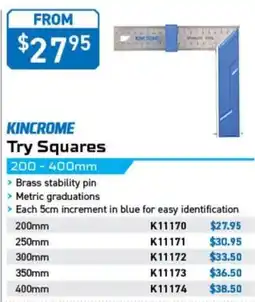 Kincrome Kincrome Try Squares offer