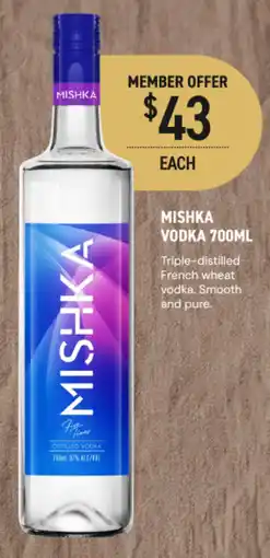 Dan Murphy's Mishka Vodka offer