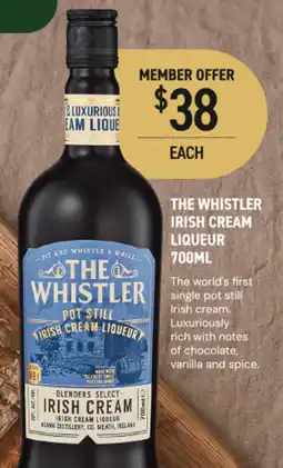 Dan Murphy's The Whistler Irish Cream Liqueur offer
