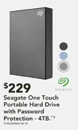 Harvey Norman Seagate One Touch Portable Hard Drive with Password Protection offer