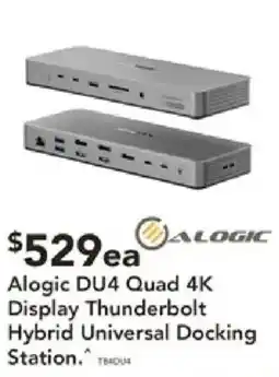 Harvey Norman Alogic DU4 Quad 4K Display Thunderbolt Hybrid Universal Docking Station offer