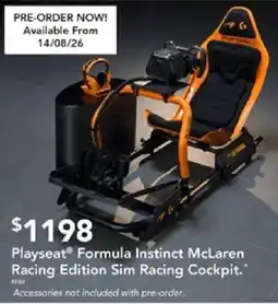Harvey Norman Playseat® Formula Instinct McLaren Racing Edition Sim Racing Cockpit. offer