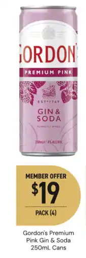 Dan Murphy's Gordon's Premium Pink Gin & Soda offer