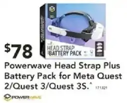 Harvey Norman Powerwave Head Strap Plus Battery Pack for Meta Quest 2/Quest 3/Quest 3S offer