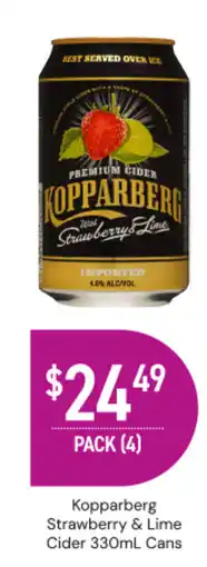 Dan Murphy's Kopparberg Strawberry & Lime Cider offer
