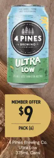 Dan Murphy's 4 Pines Brewing Co. Ultra Low Cans offer