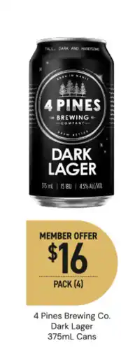 Dan Murphy's 4 Pines Brewing Co. Dark Lager offer