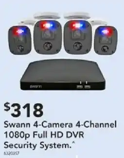 Harvey Norman Swann 4-Camera 4-Channel 1080p Full HD DVR Security System offer