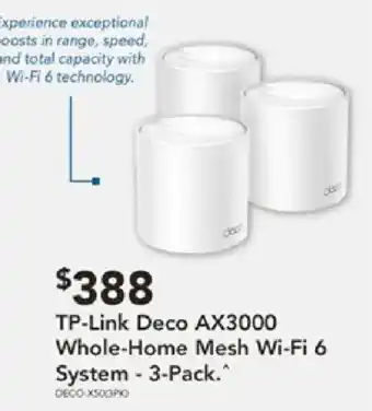 Harvey Norman TP-Link Deco AX3000 Whole-Home Mesh Wi-Fi 6 System offer