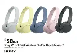 Harvey Norman Sony WH-CH520 Wireless On-Ear Headphones offer