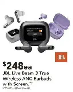 Harvey Norman JBL Live Beam 3 True Wireless ANC Earbuds with Screen offer