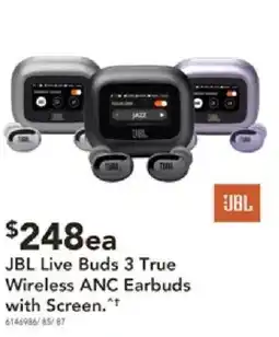 Harvey Norman JBL Live Buds 3 True Wireless ANC Earbuds with Screen offer