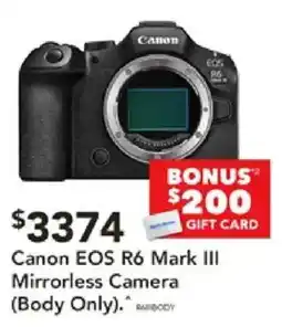 Harvey Norman Canon EOS R6 Mark III Mirrorless Camera (Body Only) offer