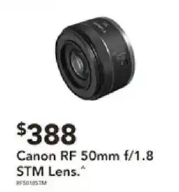 Harvey Norman Canon RF 50mm f/1.8 STM Lens offer