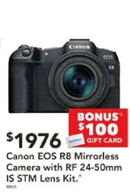 Harvey Norman Canon EOS R8 Mirrorless Camera with RF 24-50mm IS STM Lens Kit offer