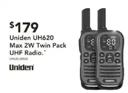 Harvey Norman Uniden UH620 Max 2W Twin Pack UHF Radio offer